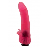 Розовая насадка для страпона с клиторальными лепестками - 18,5 см. - LOVETOY (А-Полимер) - купить с доставкой во Владимире