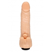 Телесная гелевая насадка-фаллос с клиторальными лепестками - 18,5 см. - LOVETOY (А-Полимер) - купить с доставкой во Владимире