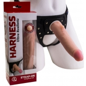 Реалистичный страпон Harness из трусиков и насадки-фаллоса - 18,5 см. - LOVETOY (А-Полимер) - купить с доставкой во Владимире