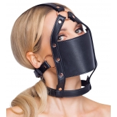 Черный намордник с кляпом-шаром Head Harness With A Gag - Orion - купить с доставкой во Владимире