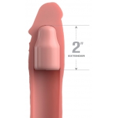 Телесная насадка-удлинитель 2 Inch Silicone X-tension with Strap - 20,3 см. - Pipedream - во Владимире купить с доставкой