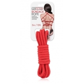 Красная хлопковая веревка для связывания - 3 м. - Lux Fetish - купить с доставкой во Владимире