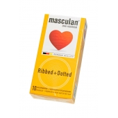 Презервативы с колечками и пупырышками Masculan Ribbed+Dotted - 10 шт. - Masculan - купить с доставкой во Владимире