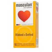Презервативы с колечками и пупырышками Masculan Ribbed+Dotted - 10 шт. - Masculan - купить с доставкой во Владимире