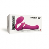 Ярко-розовый безремневой страпон Multi Orgasm Size S с клиторальной стимуляцией - Strap-on-me - купить с доставкой во Владимире