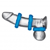 Комплект из трех голубых эрекционных колец 3-Pack Ribbed Rider Cock Ring Set - BlueLine - во Владимире купить с доставкой