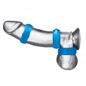 Комплект из трех голубых колец для эрекции 3-Pack Nuts   Bolts Stretch Cock Ring Set - BlueLine - во Владимире купить с доставкой