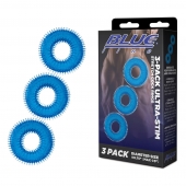 Комплект из трех голубых колец для эрекции 3-Pack Ultra-Stim Stretch Cock Rings - BlueLine - во Владимире купить с доставкой