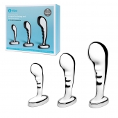Набор из 3 стальных стимуляторов простаты Stainless Steel P-spot Training Set - b-Vibe - во Владимире купить с доставкой