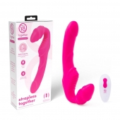 Розовый безремневой страпон на радиоуправлении Strapless Together - 22 см. - Together Toy - купить с доставкой во Владимире