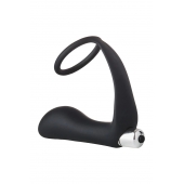 Черное эрекционное кольцо с вибропробкой Vibrating Anal Plug With Cockring - Dream Toys - во Владимире купить с доставкой