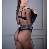 Черный кожаный пояс Sex Game - БДСМ Арсенал - купить с доставкой во Владимире