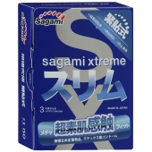 Розовые презервативы Sagami Xtreme FEEL FIT 3D - 3 шт. - Sagami - купить с доставкой во Владимире