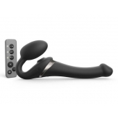 Черный безремневой страпон Multi Orgasm Size S с клиторальной стимуляцией - Strap-on-me - купить с доставкой во Владимире