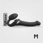 Черный безремневой страпон Multi Orgasm Size M с клиторальной стимуляцией - Strap-on-me - купить с доставкой во Владимире