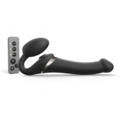Черный безремневой страпон Multi Orgasm Size M с клиторальной стимуляцией - Strap-on-me - купить с доставкой во Владимире