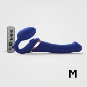 Синий безремневой страпон Multi Orgasm Size M с клиторальной стимуляцией - Strap-on-me - купить с доставкой во Владимире