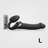 Черный безремневой страпон Multi Orgasm Size L с клиторальной стимуляцией - Strap-on-me - купить с доставкой во Владимире