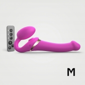 Ярко-розовый безремневой страпон Multi Orgasm Size M с клиторальной стимуляцией - Strap-on-me - купить с доставкой во Владимире