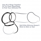 Набор из трех черных эрекционных колец Silicone 3-Ring Stamina Set - Pipedream - во Владимире купить с доставкой