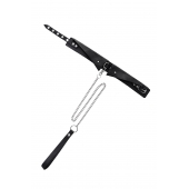 Черный кожаный ошейник-воротник с поводком - Pecado - купить с доставкой во Владимире