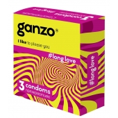 Презервативы с анестетиком для продления удовольствия Ganzo Long Love - 3 шт. - Ganzo - купить с доставкой во Владимире