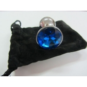 Анальное украшение BUTT PLUG  Small с синим кристаллом - 7 см. - Anal Jewelry Plug - купить с доставкой во Владимире