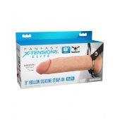 Полый страпон на ремнях 8’’ Hollow Silicone Strap-on - Pipedream - купить с доставкой во Владимире