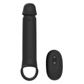 Черная насадка-удлинитель с вибрацией Vibrating Extender With Remote - Dream Toys - во Владимире купить с доставкой