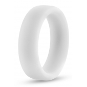 Белое люминесцентное эрекционное кольцо Silicone Glo Cock Ring - Blush Novelties - во Владимире купить с доставкой