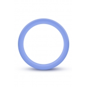 Голубое люминесцентное кольцо Silicone Glo Cock Ring - Blush Novelties - во Владимире купить с доставкой