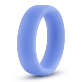 Голубое люминесцентное кольцо Silicone Glo Cock Ring - Blush Novelties - во Владимире купить с доставкой