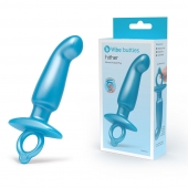 Голубая анальная пробка для массажа простаты Hither Silicone Prostate Plug - 14,3 см. - b-Vibe - во Владимире купить с доставкой