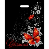 Черный пакет Glamour с вырубной ручкой (38х47 см) - Сима-Ленд - купить с доставкой во Владимире