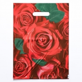 Пакет с цветочным принтом и вырубной ручкой (30х40 см) - Сима-Ленд - купить с доставкой во Владимире