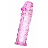Розовая насадка фаллической формы - 12,5 см. - A-toys - во Владимире купить с доставкой