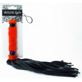 Нежная плеть с красным мехом BDSM Light - 43 см. - БДСМ Арсенал - купить с доставкой во Владимире