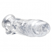 Прозрачная насадка для увеличения члена Realistic Clear Penis Enhancer and Ball Stretcher - 20,3 см. - XR Brands - во Владимире купить с доставкой