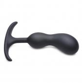Черный массажер простаты с утяжелителями Premium Silicone Weighted Prostate Plug Medium - 16,3 см. - XR Brands - во Владимире купить с доставкой