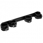Черная распорка с манжетами для рук и ног Deluxe Rigid Spreader Bar - XR Brands - купить с доставкой во Владимире