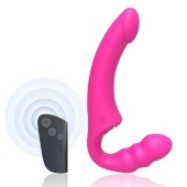 Розовый безремневой страпон Straples Strap-On Dildo - Erokay - купить с доставкой во Владимире