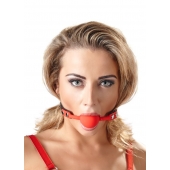 Силиконовый кляп-шар на чёрных ремешках Red Gag silicone - Orion - купить с доставкой во Владимире