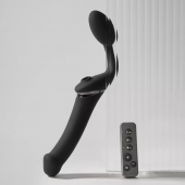 Черный безремневой вибрострапон Strap-On-Me Multi Orgasm Size XL - Strap-on-me - купить с доставкой во Владимире