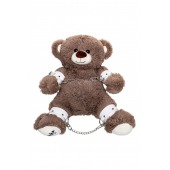 Бондажный набор: бурый мишка с белыми оковами и наручниками - Pecado - купить с доставкой во Владимире