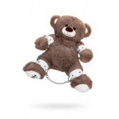 Бондажный набор: бурый мишка с белыми оковами и наручниками - Pecado - купить с доставкой во Владимире