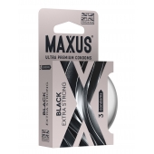 Черные утолщенные презервативы MAXUS Extra Strong с железным кейсом - 3 шт. - Maxus - купить с доставкой во Владимире
