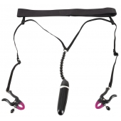Женские вибростринги с зажимами для половых губ Spreader String with Vibrator - Orion - купить с доставкой во Владимире