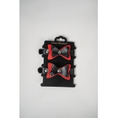 Черно-красные кожаные наручники с бантиками - Crazy Handmade - купить с доставкой во Владимире