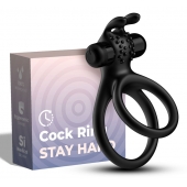 Черное эрекционное виброкольцо с подхватом мошонки Stay Hard - Boys of Toys - во Владимире купить с доставкой