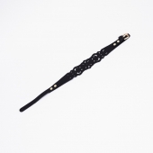 Черный ажурный чокер с золотистой фурнитурой - Crazy Handmade - купить с доставкой во Владимире